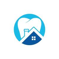 diseño del logotipo del vector de la casa dental. diseño del logotipo del icono de la casa dental.