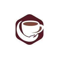 Coffee care vector logo design. Coffee cup and hand icon design.