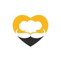 Mister Chef vector logo design template. Chef cap and mustache icon design.