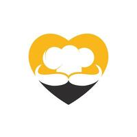 Mister Chef vector logo design template. Chef cap and mustache icon design.