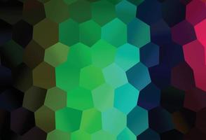 Dark Multicolor, Rainbow vector background with hexagons.