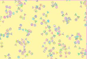 Light Multicolor, Rainbow vector template with crystals, circles, squares.