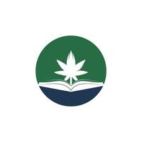 Book and marijuana symbol logo template. Suitable for medical education. vector