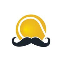 Strong tennis vector logo design. Moustache and soccer ball vector icon design.