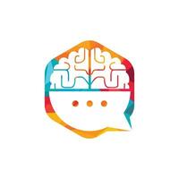 Brain chat vector logo template. Brain Consult logo design concept.