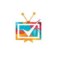 Television check logo vector design template.