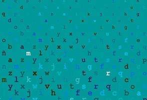 Light blue, green vector pattern with ABC symbols.