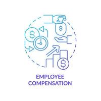 Employee compensation blue gradient concept icon. Ethical company behavior abstract idea thin line illustration. Wages and incentives. Isolated outline drawing. vector