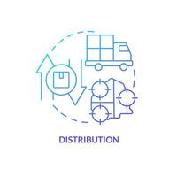 Distribution blue gradient concept icon. Logistic service. Element of supply chain management abstract idea thin line illustration. Isolated outline drawing. vector