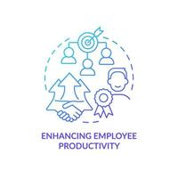 Enhancing employee productivity blue gradient concept icon. Worker incentives. Onboarding challenge abstract idea thin line illustration. Isolated outline drawing. vector