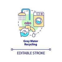 Grey water recycling concept icon. Protecting biodiversity in urban areas abstract idea thin line illustration. Isolated outline drawing. Editable stroke. vector