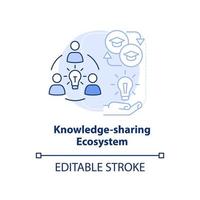 Knowledge-sharing ecosystem light blue concept icon. Trendy skill to learn abstract idea thin line illustration. Isolated outline drawing. Editable stroke. vector