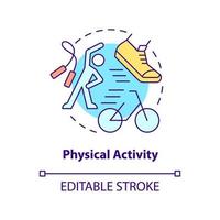 Physical activity concept icon. Reducing stress and anxiety. Treatment abstract idea thin line illustration. Isolated outline drawing. Editable stroke. vector