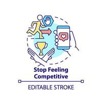 Stop feeling competitive concept icon. In pursuit of popularity. Social media detox abstract idea thin line illustration. Isolated outline drawing. Editable stroke. vector