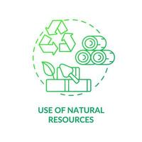 Use of natural resources green gradient concept icon. Eco-friendly architecture keystone abstract idea thin line illustration. Construction project. Isolated outline drawing. vector