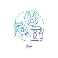 DNA blue gradient concept icon. Biometric identification technology abstract idea thin line illustration. Forensic investigations. Health records. Isolated outline drawing. vector