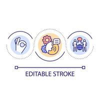 Effective communication skills loop concept icon. Foreign language competency abstract idea thin line illustration. Language acquisition. Isolated outline drawing. Editable stroke. vector