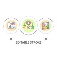 Corporate strategy loop concept icon. Cooperation and development. Teamwork and brainstorm abstract idea thin line illustration. Isolated outline drawing. Editable stroke. vector