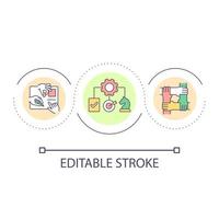 Corporate strategy loop concept icon. Cooperation and development. Teamwork and brainstorm abstract idea thin line illustration. Isolated outline drawing. Editable stroke. vector