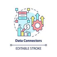 Data connectors concept icon. Sales tool abstract idea thin line illustration. Isolated outline drawing. Establishing connections to databases. Editable stroke. vector