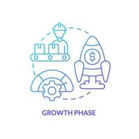 Growth phase blue gradient concept icon. Improvement. Business development. Stage of product lifecycle abstract idea thin line illustration. Isolated outline drawing. vector