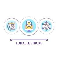 Digital registration of doctor appointment loop concept icon. Online schedule. Patient service abstract idea thin line illustration. Isolated outline drawing. Editable stroke. vector