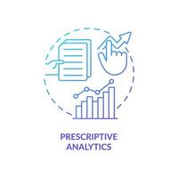 Prescriptive analytics blue gradient concept icon. Business data analysis type abstract idea thin line illustration. Marketing and sales. Isolated outline drawing. vector