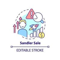 Sandler sale concept icon. Selling technique abstract idea thin line illustration. salesperson playing advisor role. Isolated outline drawing. Editable stroke. vector