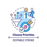 Choose priorities concept icon. Life and virtual world. Coping with gaming addiction abstract idea thin line illustration. Isolated outline drawing. Editable stroke. vector