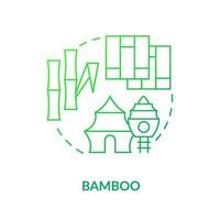 icono de concepto de gradiente verde de bambú. material de construcción alternativo idea abstracta ilustración de línea delgada. cultivo sostenible para la construcción. dibujo de contorno aislado. vector