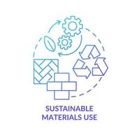 Sustainable materials use blue gradient concept icon. Strong point of green gradient architecture abstract idea thin line illustration. Isolated outline drawing. vector