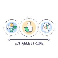 Emotionally focused therapist loop concept icon. Mental health counselor abstract idea thin line illustration. Managing emotions, feelings. Isolated outline drawing. Editable stroke. vector