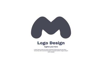 unique flat m initial logo symbol design isolated on vector