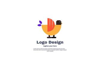 unique elegant flat logo brid symbol design isolated on vector