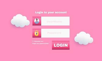 unique realistic login form 3d design isolated on vector