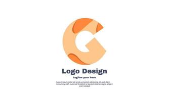 unique elegant orange G initial logo symbol design isolated on vector