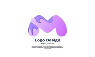 unique gradient color m initial logo symbol design isolated on vector