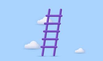 unique realistic ladder 3d concept isolated on vector