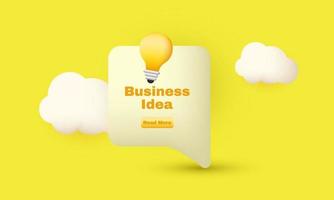 unique realistic bubble business idea 3d design isolated on vector