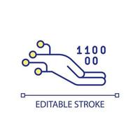 Programming support RGB color icon. Machine binary code. Software developing and engineering. Isolated vector illustration. Simple filled line drawing. Editable stroke.