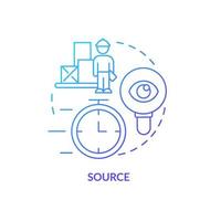 Source blue gradient concept icon. Find vendors. Inventory. Component of supply chain management abstract idea thin line illustration. Isolated outline drawing. vector