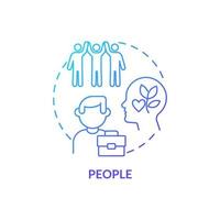 People blue gradient concept icon. Factor influencing organizational culture abstract idea thin line illustration. Workforce welfare. Isolated outline drawing. vector