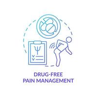 Drug free pain management blue gradient concept icon. Non pharmacological methods. Psychology trend abstract idea thin line illustration. Isolated outline drawing. vector