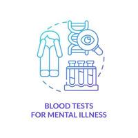 Blood tests for mental illness blue gradient concept icon. Patient examining. Psychotherapy trend abstract idea thin line illustration. Isolated outline drawing. vector