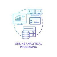 Online analytical processing blue gradient concept icon. Business intelligence technology abstract idea thin line illustration. Computing method. Isolated outline drawing. vector