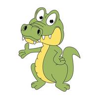 cute crocodile animal cartoon illustration vector