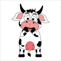 cute cow animal cartoon illustration vector