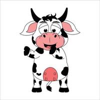 cute cow animal cartoon illustration vector