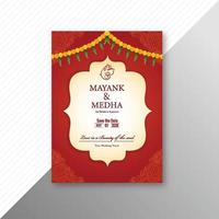 Beautiful indian wedding invitation card design vector