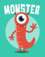 Red Monster with One Eye vector